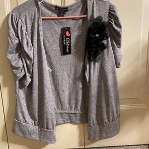 Soft Gray Cardigan Cover Up